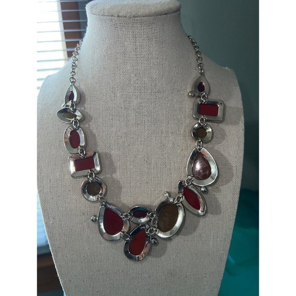 Premier Designs Sparkling Orange & Amber Necklace -- 16" - Picture 9 of 9